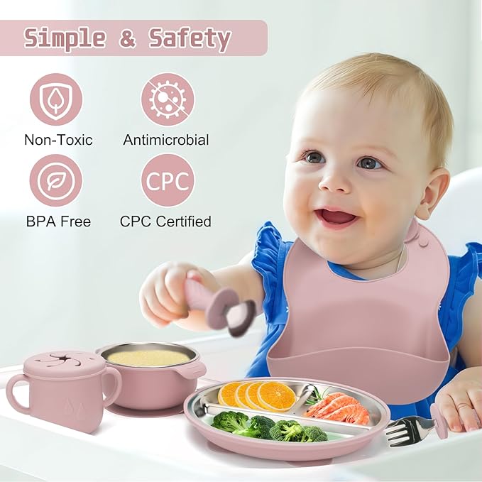 Stainless Steel Kids Plates and Bowls Set - Image 5