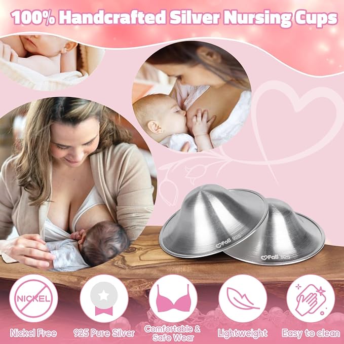 The Original Silver Nursing Cups, Nipple Covers - Image 4