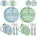 PandaEar Silicone Baby Feeding Set| 2 Pack Silicone Divided Suction Plate and 2 by PandaEar