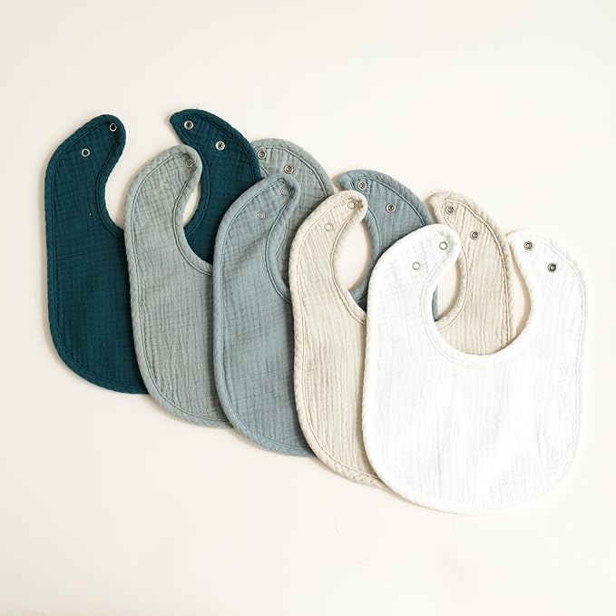 Konssy 10-Pack Muslin Baby Bibs, Soft Cotton Bandana Bibs - Image 8