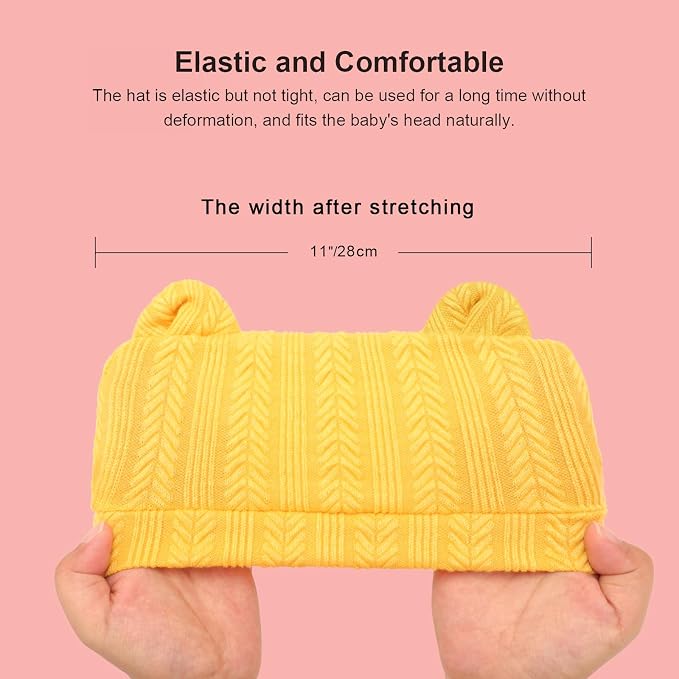 DRESHOW BQUBO 6 Pack Baby Hats for Boys Girls Unisex Baby Hat Soft Knit Cap - Image 6