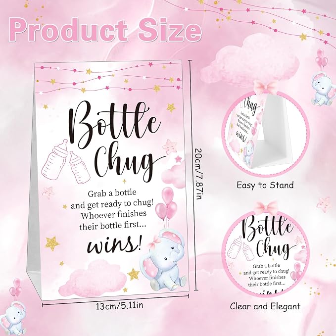TrelaCo Bottle Chug Baby Shower Game 20 Pcs Baby Bottles Shower Favor - Image 2