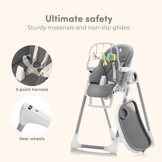 Baby High Chair Adjustable to 7 Different Heights - Image 5