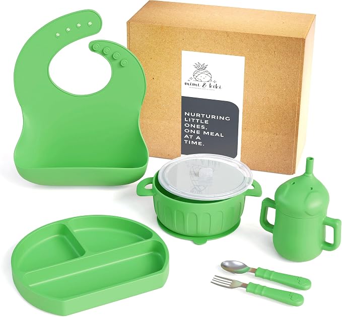 mimi & kiki BPA-Free Silicone Baby Feeding Set, Baby Plates and Bowls Set - Image 8