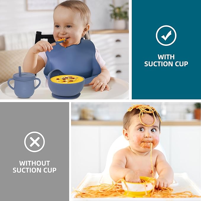 100% Silicone Baby Feeding Set, BPA Free Baby Dishes - Image 4