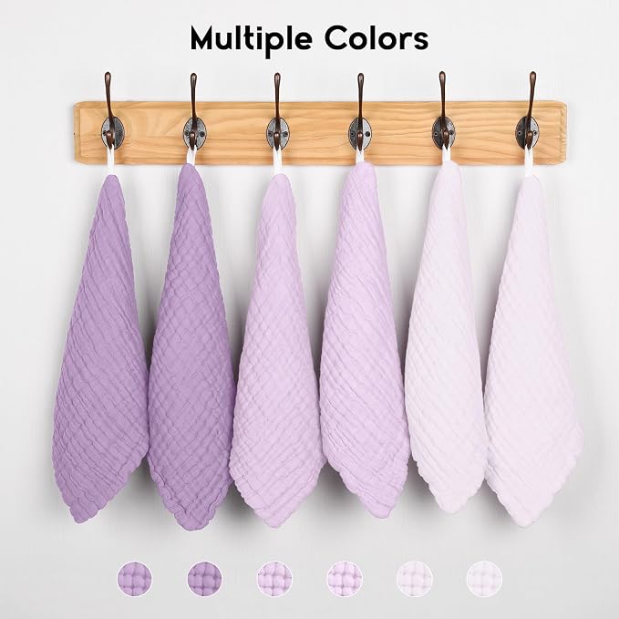 Muslin Baby Washcloths 6 Pack, 100% Cotton Wash Cloths - Image 7