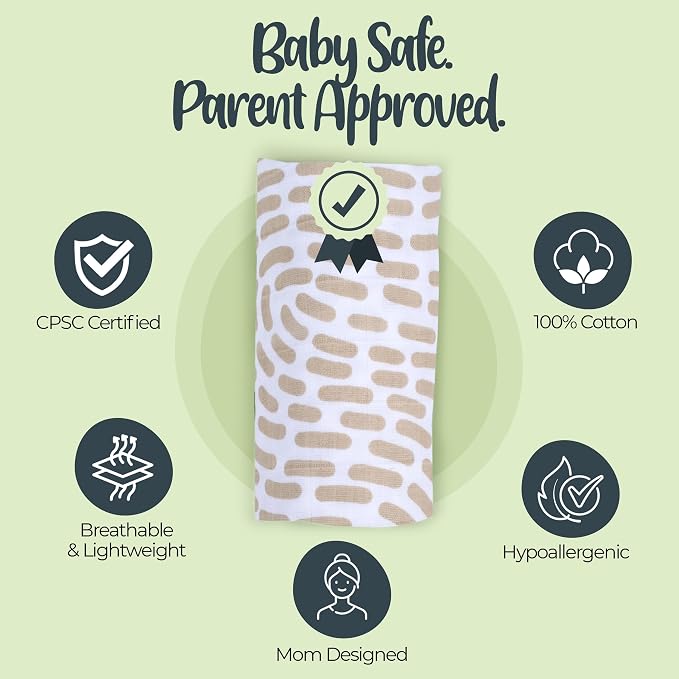 BabySparrow 3 Pack Muslin Swaddle Blankets - Image 3