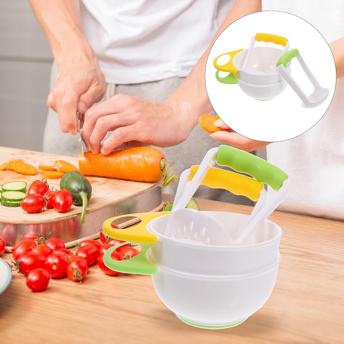 Mash and Serve Bowl, 2 Sets Food Masher Bowl Food Mill Portable Masher Maker - Image 2