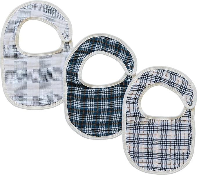 Mebie Baby Muslin Cotton Bib, 3 pack, Baby Bib Set by MebieBaby