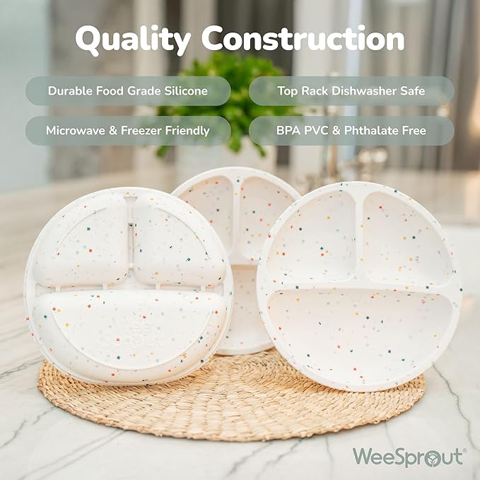 WeeSprout Silicone Divided Plates, 100% Food Grade Silicone Divided Plates - Image 4