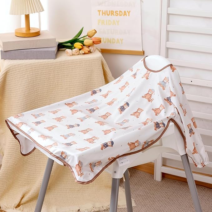 Happy Flute Long Sleeve Baby Bib-Mess Proof Baby Feeding Bibs - Image 5