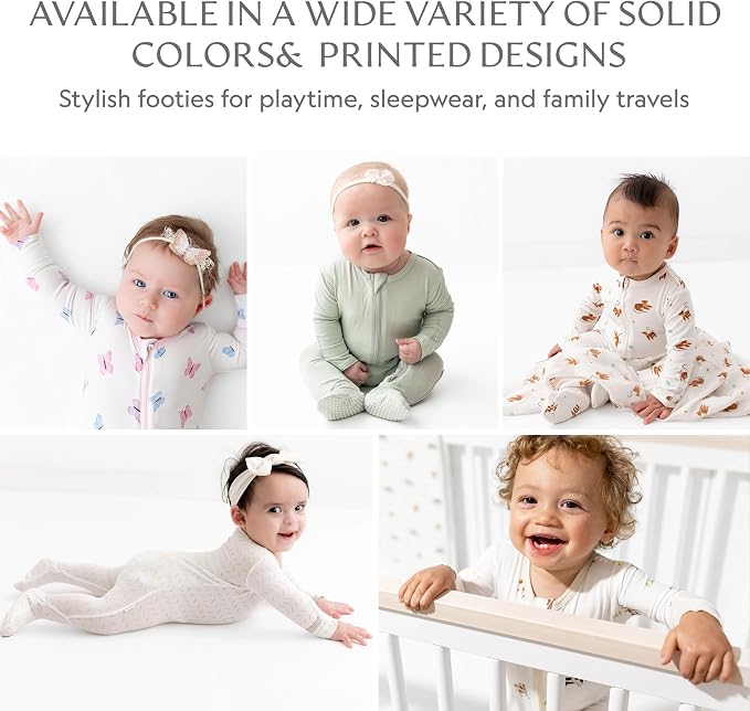 Bamboo Little Soft Baby Footie Pajamas, Baby Clothes, Newborn Sleepers - Image 5
