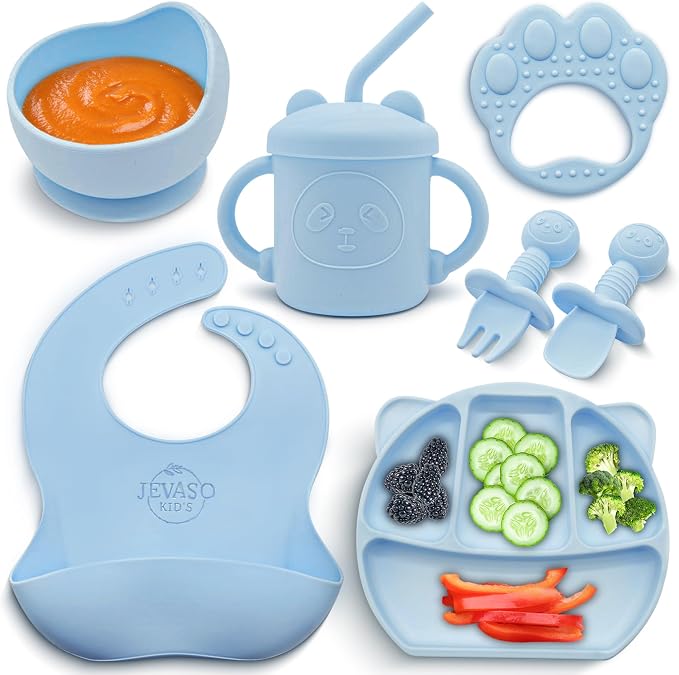 JEVASO Silicone Baby Feeding Set, Baby Led Weaning Supplies, Baby Self Feeding by JEVASOKIDS