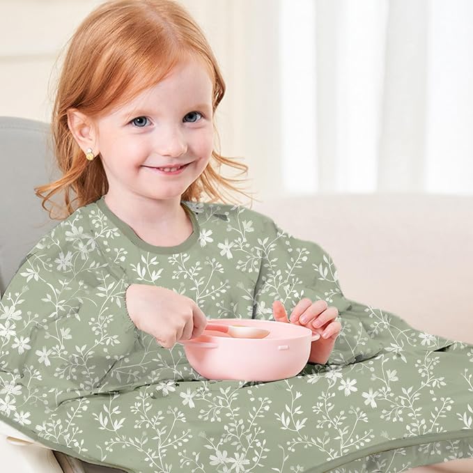 2-Pack Long Sleeve Baby Bib, Coverall Baby Bibs - Image 5