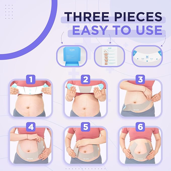 OK TAPE Pregnancy Belly Tape, Hypoallergenic Precut Belly Band Support - Image 6