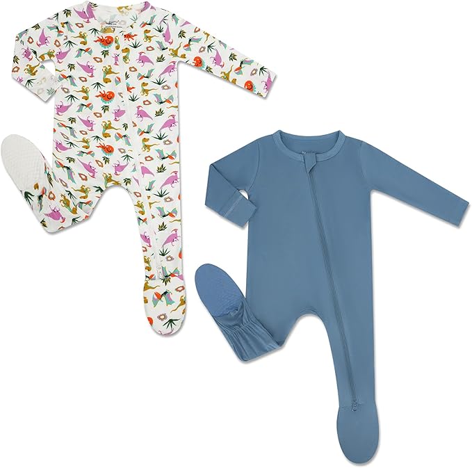 HAPIU Rayon from Bamboo Baby Footed Pajamas, 2 Way Zipper YKK, Footie by HAPIU