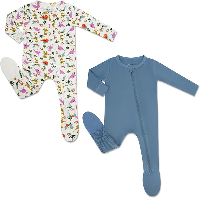 HAPIU Rayon from Bamboo Baby Footed Pajamas, 2 Way Zipper YKK, Footie by HAPIU
