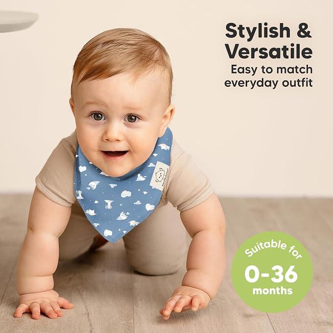 8-Pack Organic Baby Bandana Bibs - Image 4