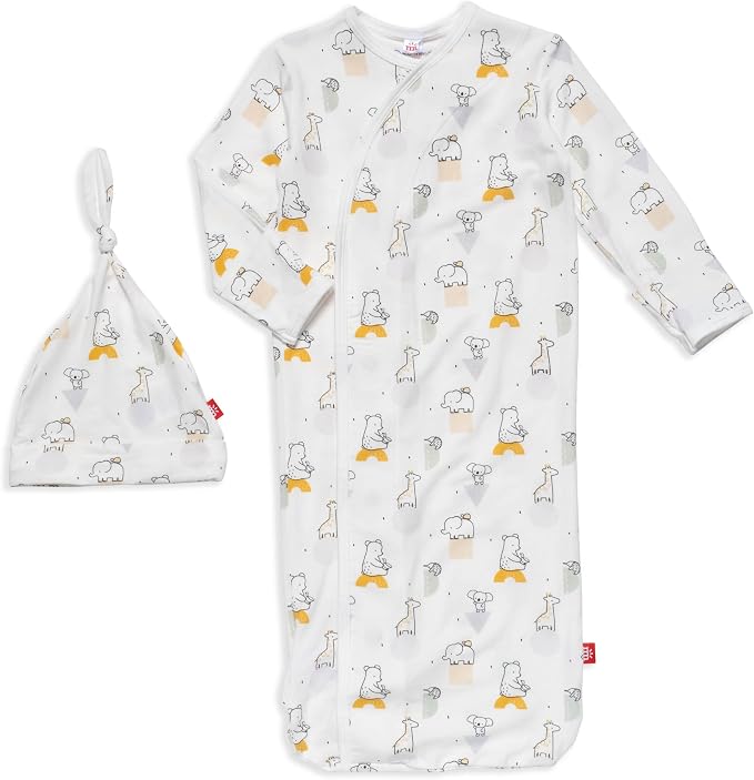 Magnetic Me Modal Newborn Sleeper Gown & Hat Set | Silky Soft Modal Fabric by magneticme