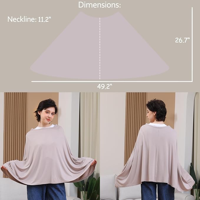 Multi-use Nursing Cover for Breastfeeding, 360°Full Coverage Nursing Poncho - Image 3
