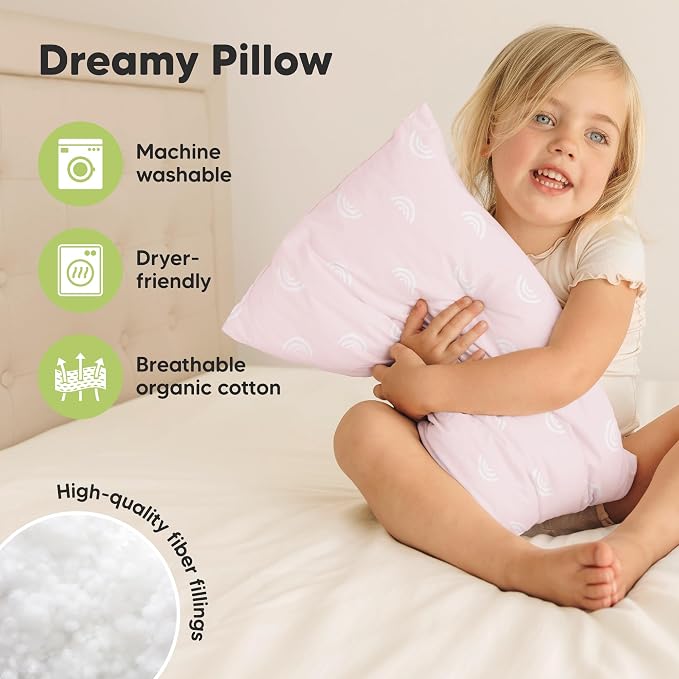 KeaBabies 2-Pack Toddler Pillow 13x18 - Image 4