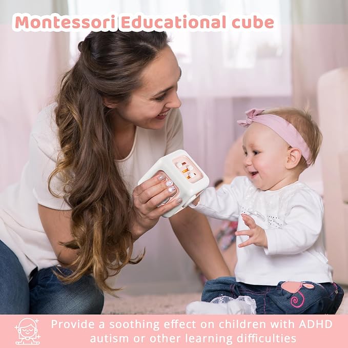 Busy Cube, Toys for 1 Year Old Girl Gifts, Montessori for Baby Girl, Travel - Image 2