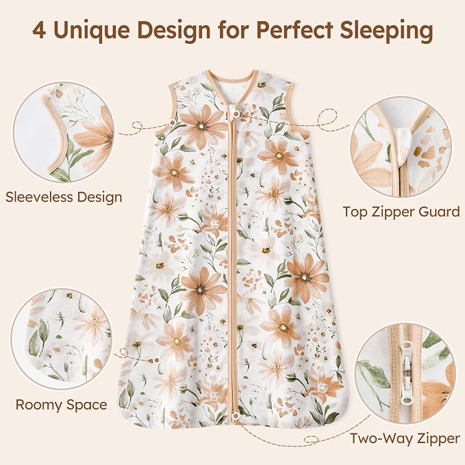 Baby Sleep Sack 12-18 Months 100% Cotton Lightweight 0.5 TOG Wearable Blanket - Image 3