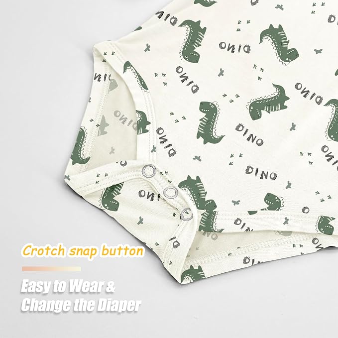 Jimonda Baby Bodysuits Rayon from Bamboo Short Sleeve Baby Boys Girls Rompers - Image 3