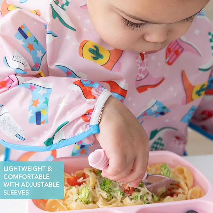 Bumkins Sleeved Bib for Girl or Boy Baby and Toddler for 6-24 Mos, Essential - Image 4