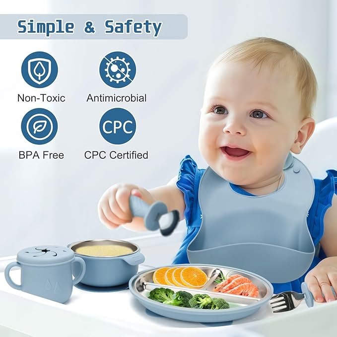 Stainless Steel Kids Plates and Bowls Set - Image 5