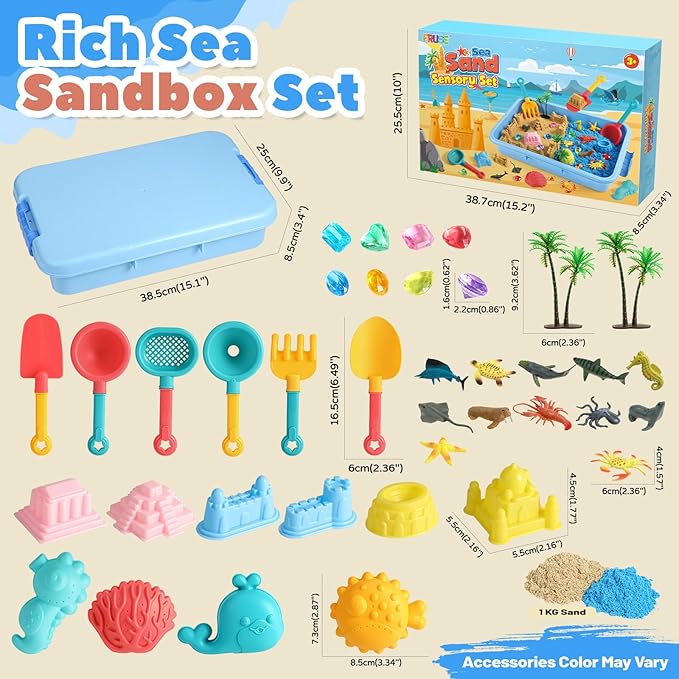 FRUSE Ocean Sensory Bin, Play Sand Art Kit - Image 4