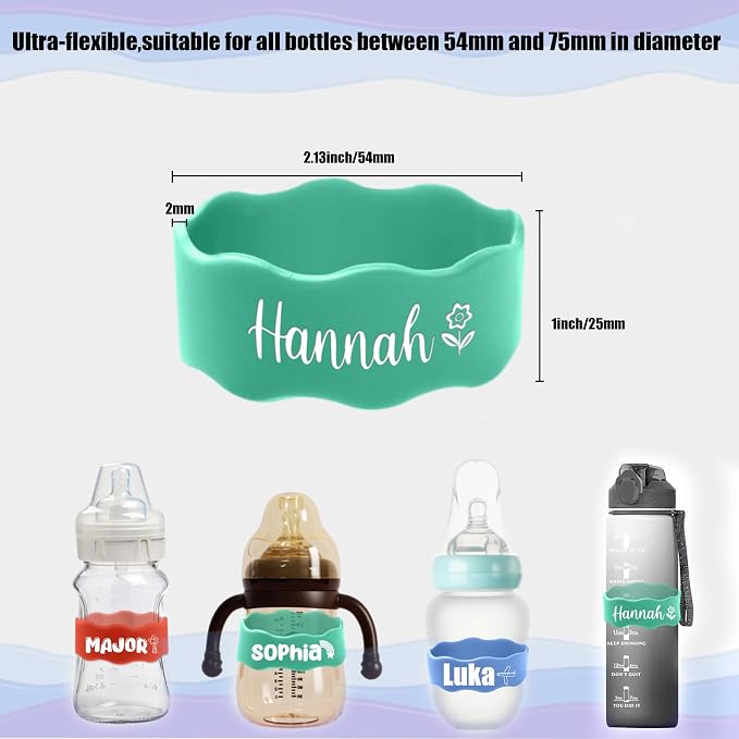 Custom Baby Bottle Labels for Daycare Personalized Water Bottle Name Bands - Image 6