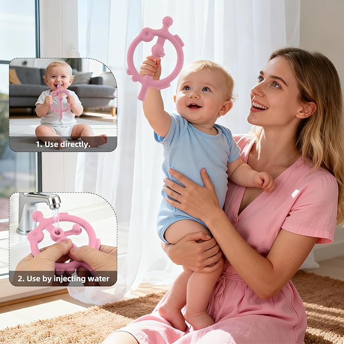 Chuya Baby Teething Toys with Easy-Hold Ring Sticks Baby Teether Toy - Image 4