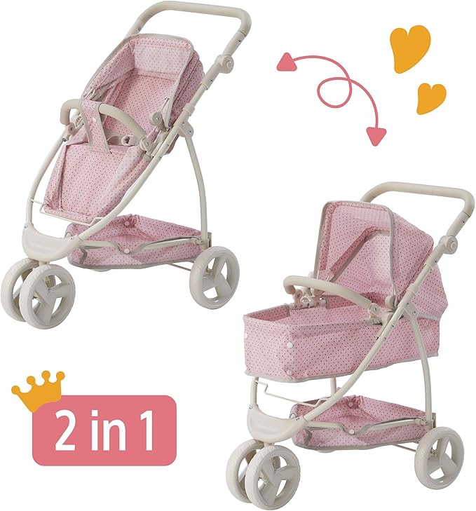 Olivia's Little World 2-in-1 Convertible Baby Doll Stroller - Image 6