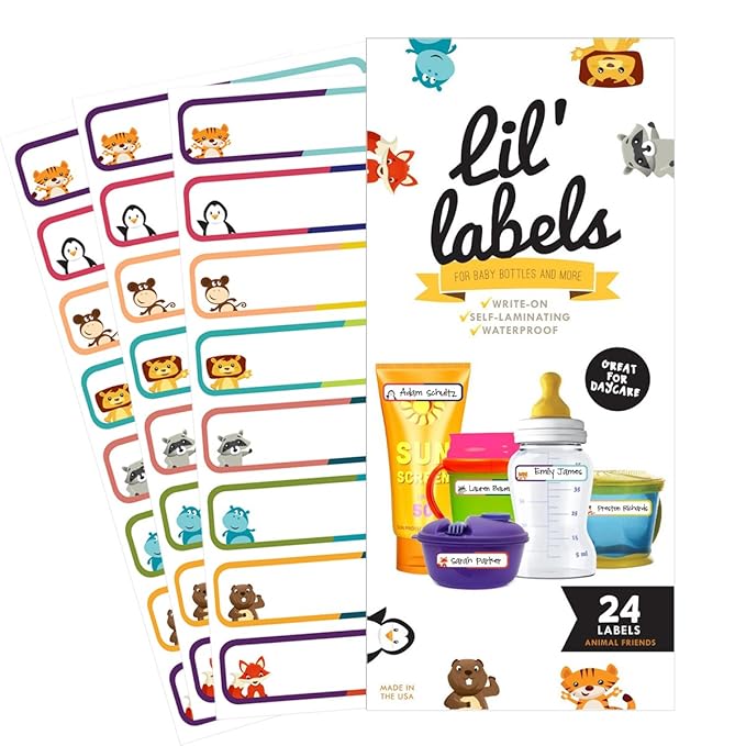 Bottle Labels, Self-Laminating, Waterproof Kids Name Labels by LilLabels