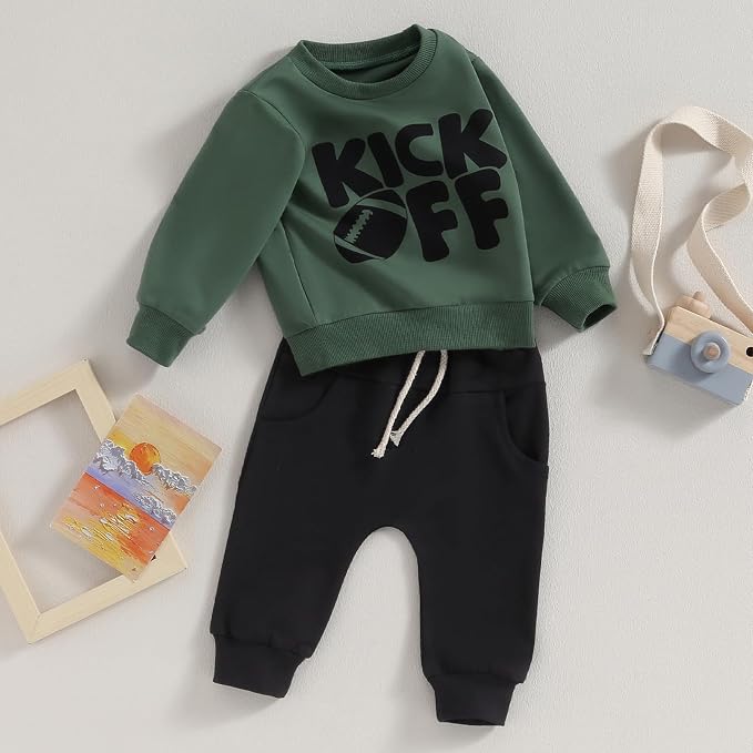 Kupretty Toddler Baby Boy Fall Winter Clothes Color Block Long Sleeve - Image 7