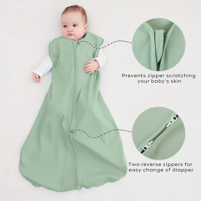 Yoofoss Baby Sleep Sack 0-6 Months 0.5 Tog Wearable Blanket - Image 3