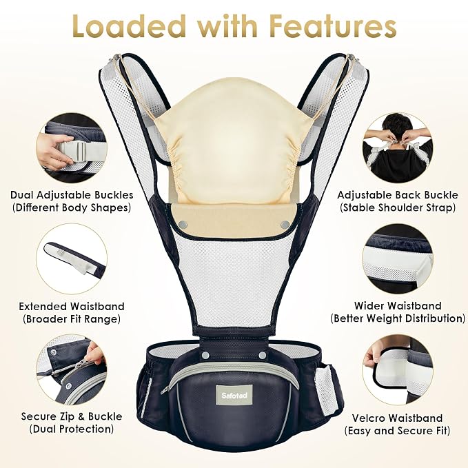 Baby Carrier Newborn to Toddler, Lightweight Ergonomic Baby Hip Seat Carrier Up - Image 6