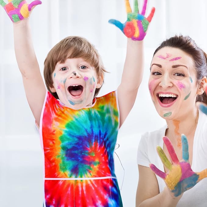 SATINIOR 2 Pieces Kids Art Smock Toddler Apron Waterproof Painting Artist Apron - Image 6