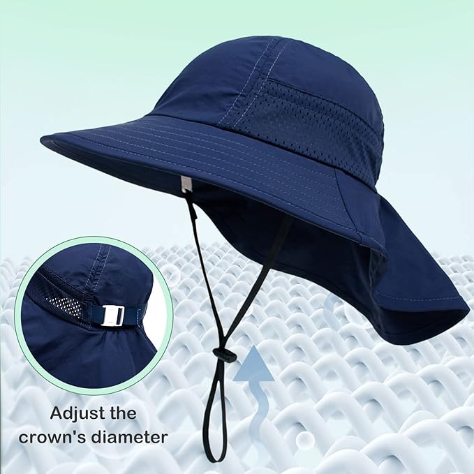 XIAOHAWANG Girls Sun Hat Baby Beach Hats Boys UPF 50+ Kids Summer Protection - Image 5
