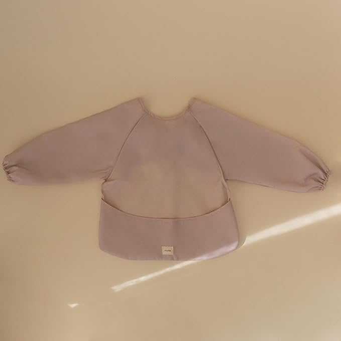 mushie Long Sleeve Baby Bib | Water Resistant Adjustable Fit - Image 2