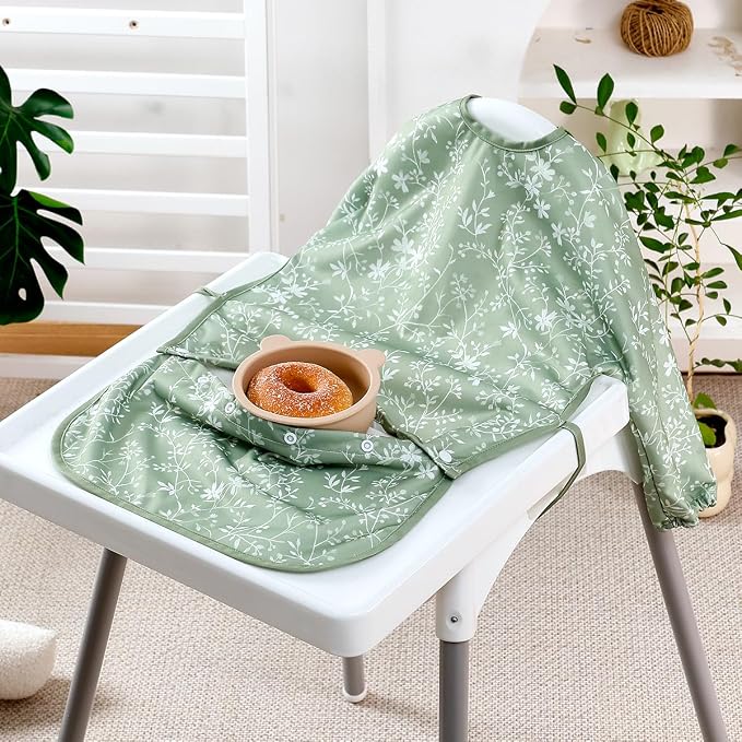 2-Pack Long Sleeve Baby Bib, Coverall Baby Bibs - Image 7