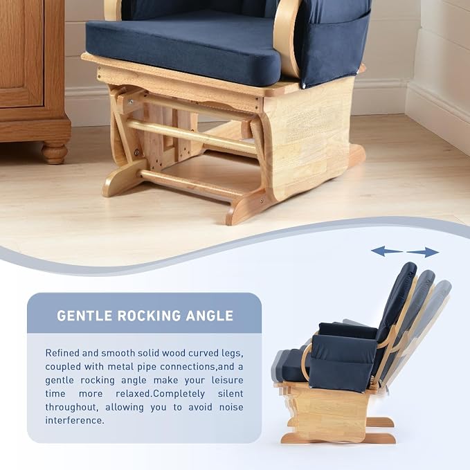 Rubber Wood Gliding Rocking Chair - Image 5