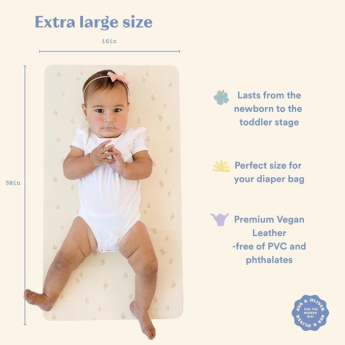 Ava + Oliver Vegan Leather Baby Changing Mat - Image 2