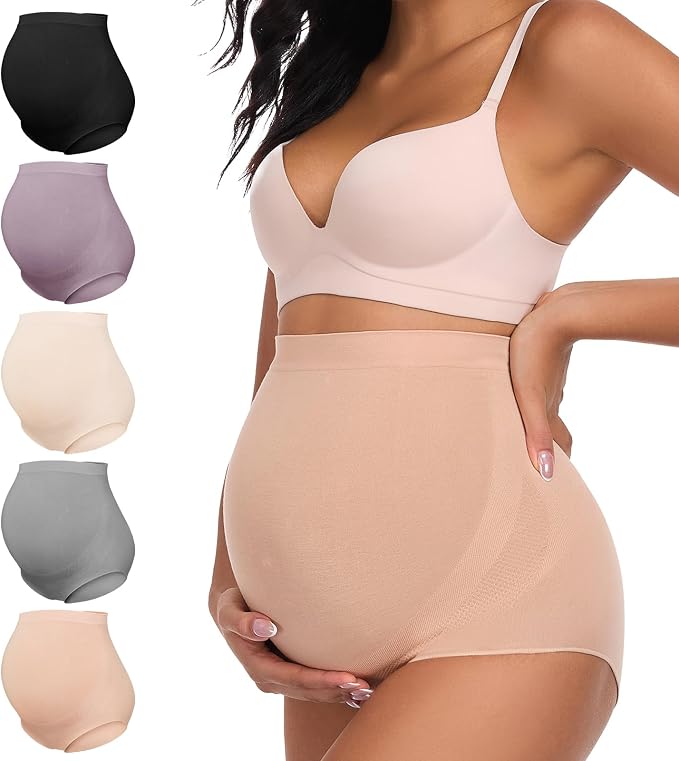Summer Mae Maternity Underwear Soft Breathable High-Waist Pregnancy Seamless by SummerMae