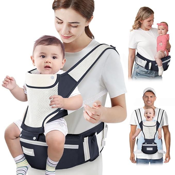 Baby Carrier Newborn to Toddler, Lightweight Ergonomic Baby Hip Seat Carrier Up by Safotad