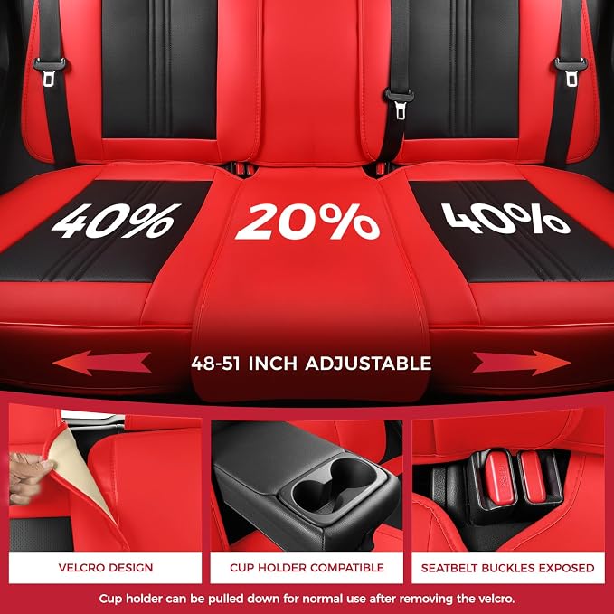 FREESOO Car Seat Covers Full Set, Leather Seat Covers - Image 4