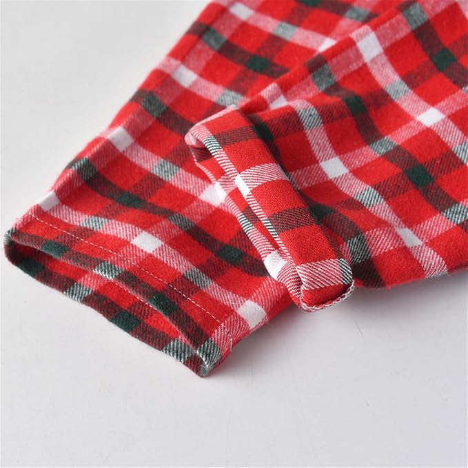 Schbbbta Kids Pajamas Set, Plaid Button Down Pjs - Image 6