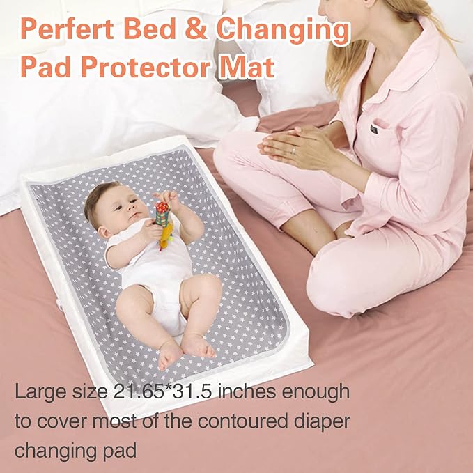 Baby Diaper Changing Pad, 21 5/8" x 31.5" Waterproof Changing Pad Liners - Image 4