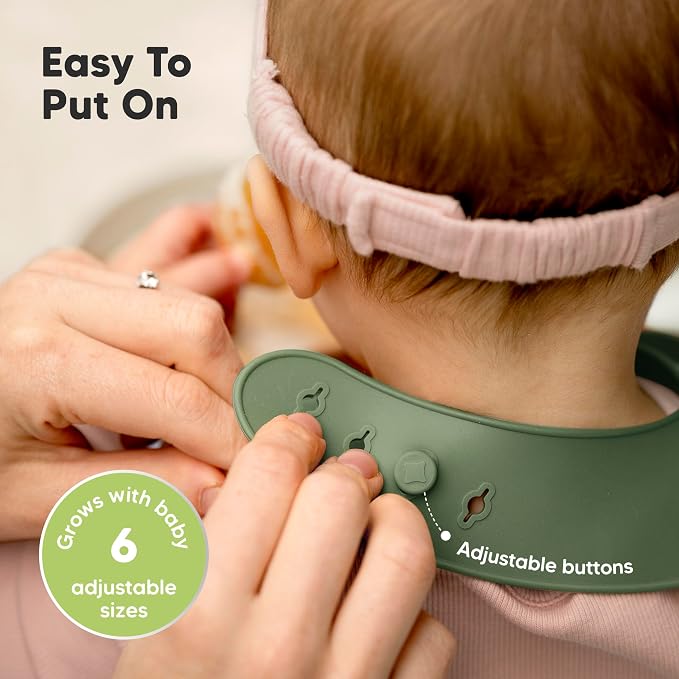 KeaBabies 2-Pack Silicone Baby Bibs - Image 5